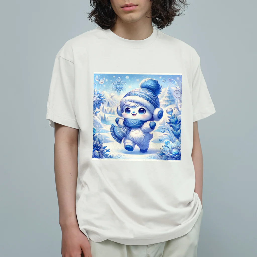 the blue seasonの雪原の小さな守り神 オーガニックコットンTシャツ