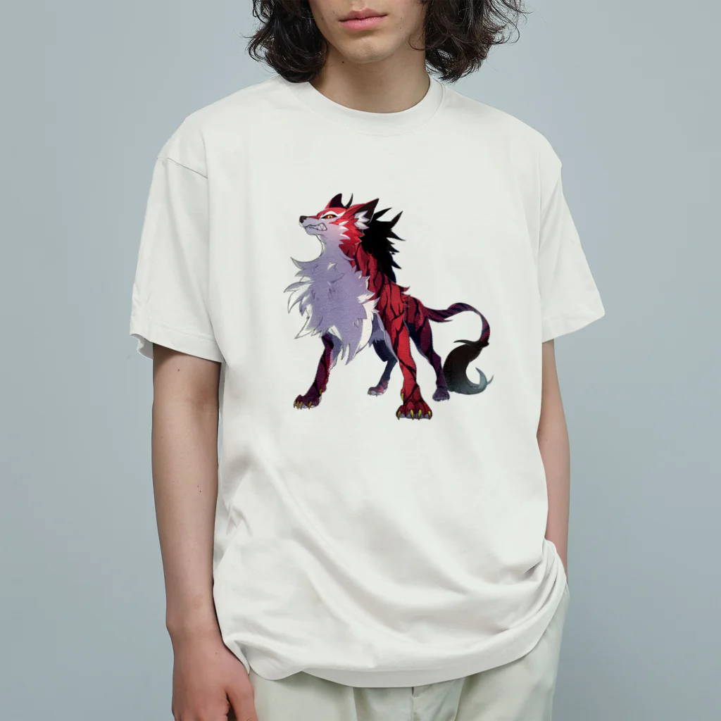 SCL_UMA_Crew_ProjectのデジタルUMA：ジェヴォーダンの獣 Beast of gevaudan オーガニックコットンTシャツ