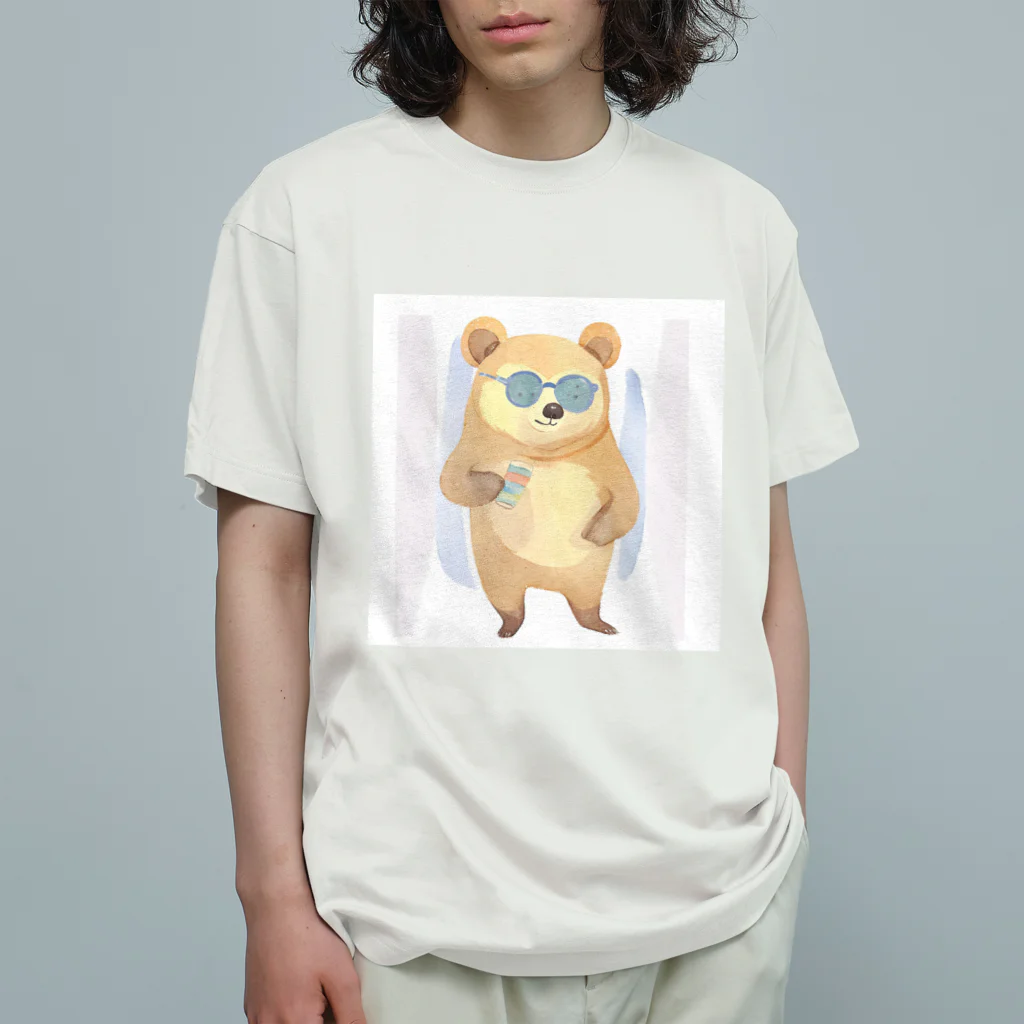 さとうさしみ。のメガネっクマ② オーガニックコットンTシャツ