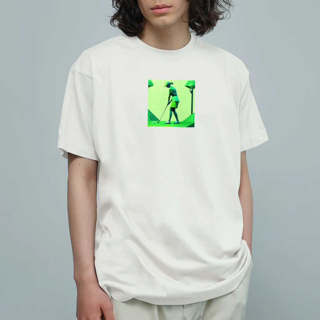 田舎老人只爺のゴルフしている美人 Organic Cotton T-Shirt