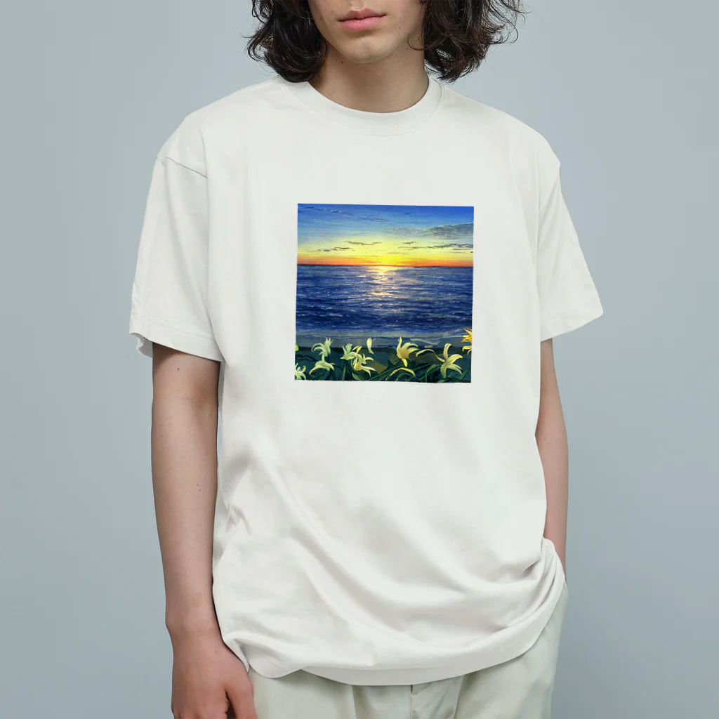 Luminaの百合とサンセット Organic Cotton T-Shirt