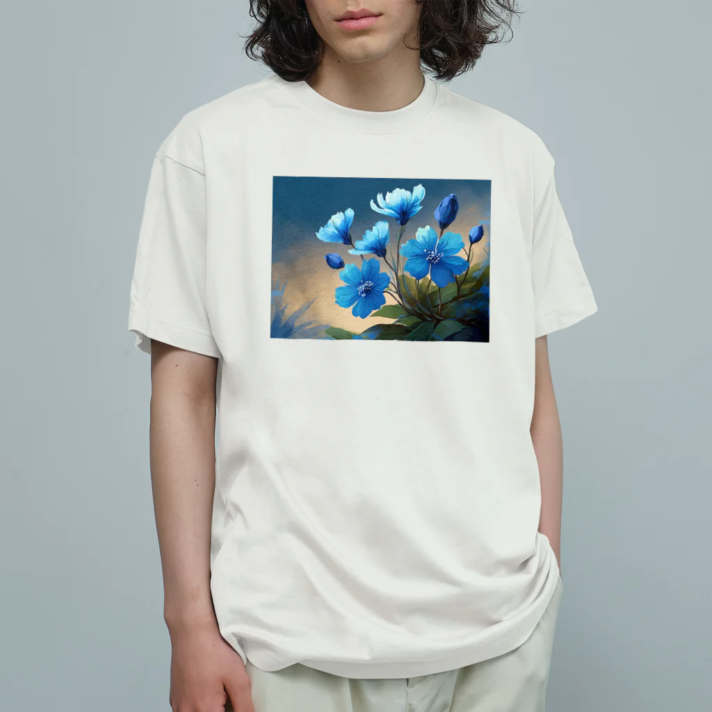 Happy Shopの青い花 Organic Cotton T-Shirt