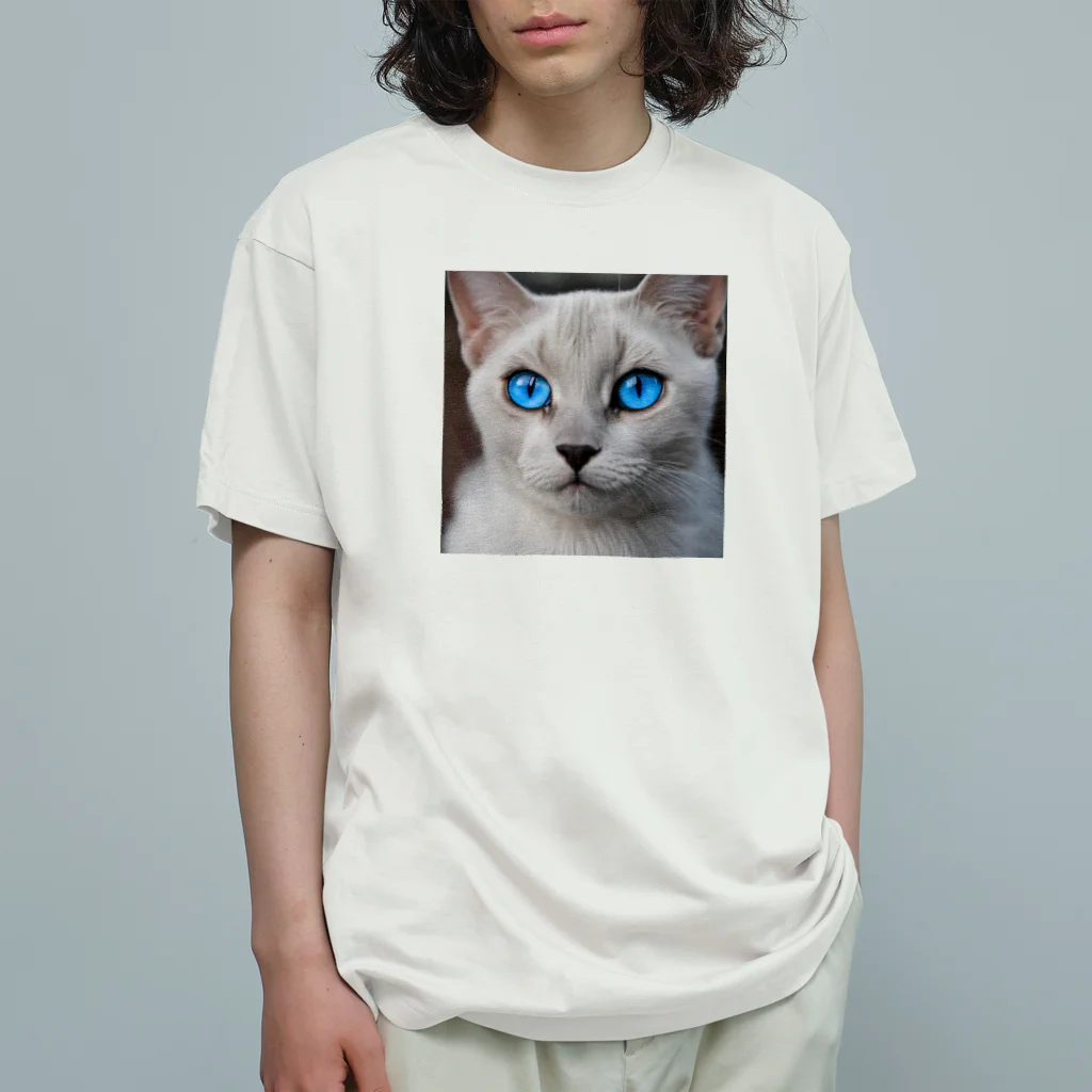 ソラトラの青目の猫 Organic Cotton T-Shirt