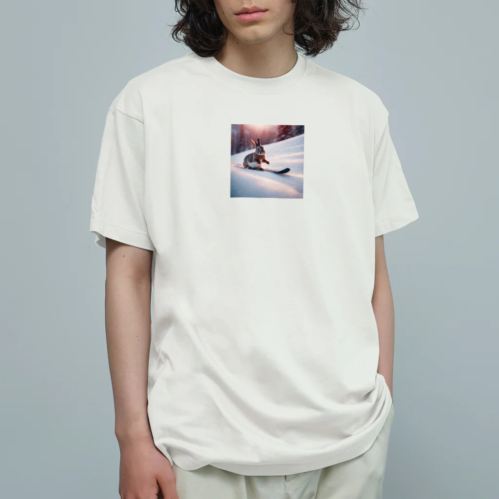 peinto888のスキーうさちゃん Organic Cotton T-Shirt