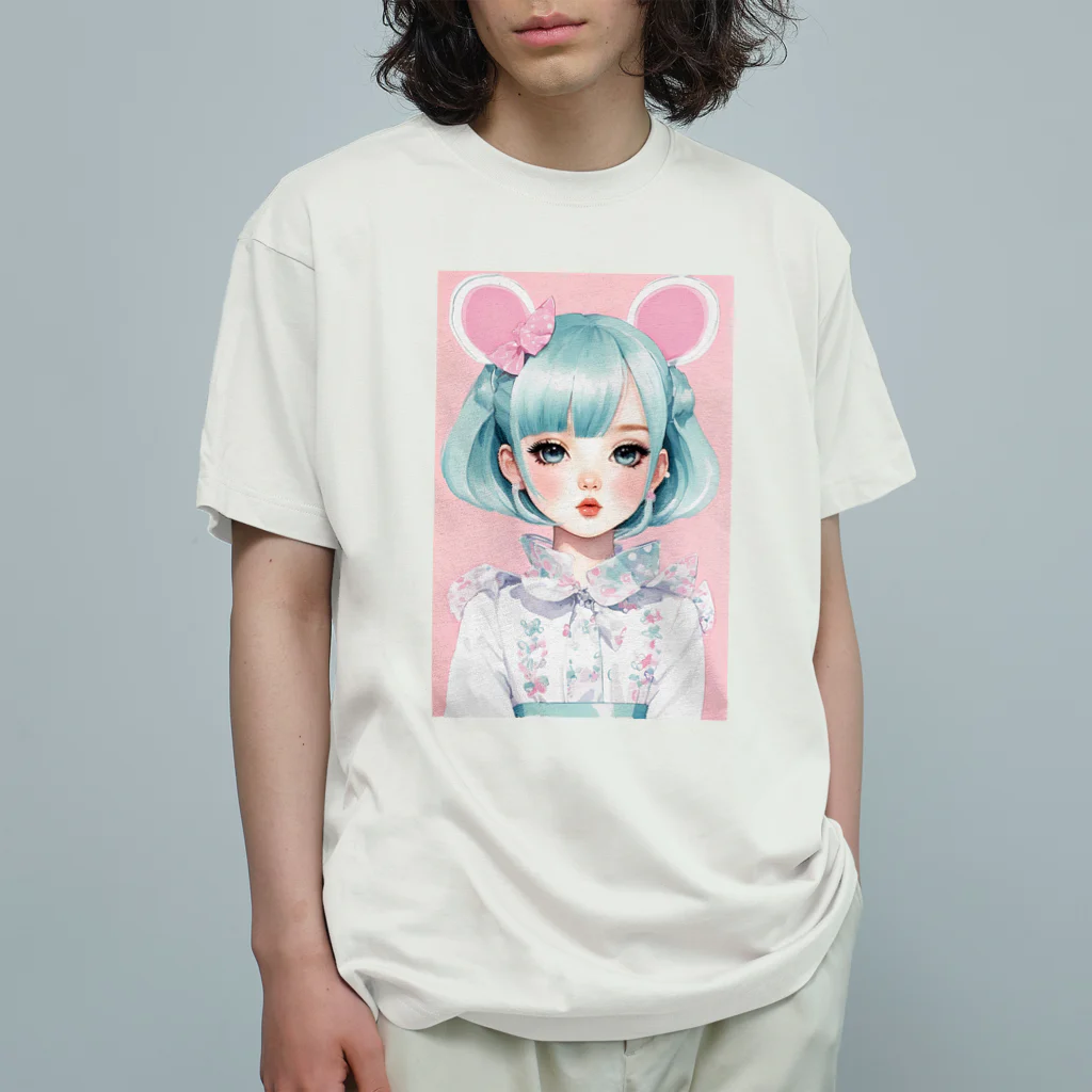 AI-srt-designのスウィート・ミント・ドリーミング・ガール Organic Cotton T-Shirt