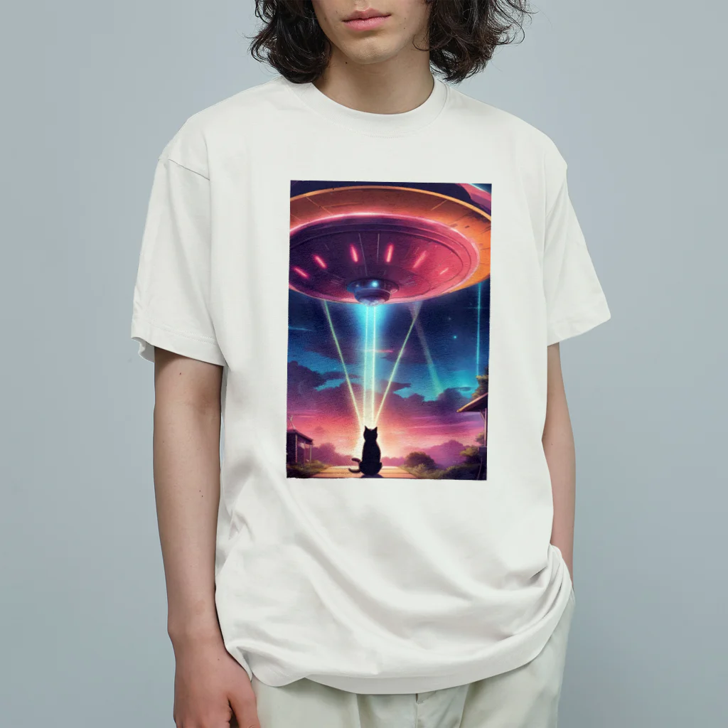 ParadigmStar　パラダイムスターのUFOに遭遇!? 不思議な猫のキャトルミューティレーション！👽🐱✨ オーガニックコットンTシャツ