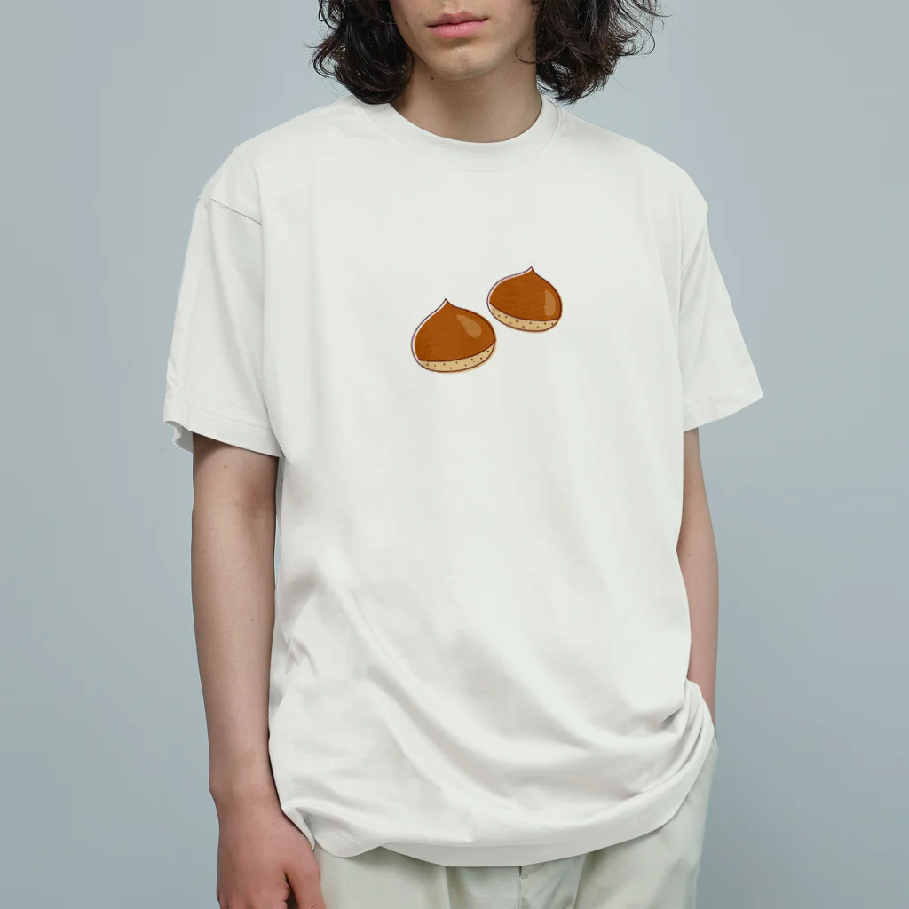 kudamono_fruits0730のくり オーガニックコットンTシャツ