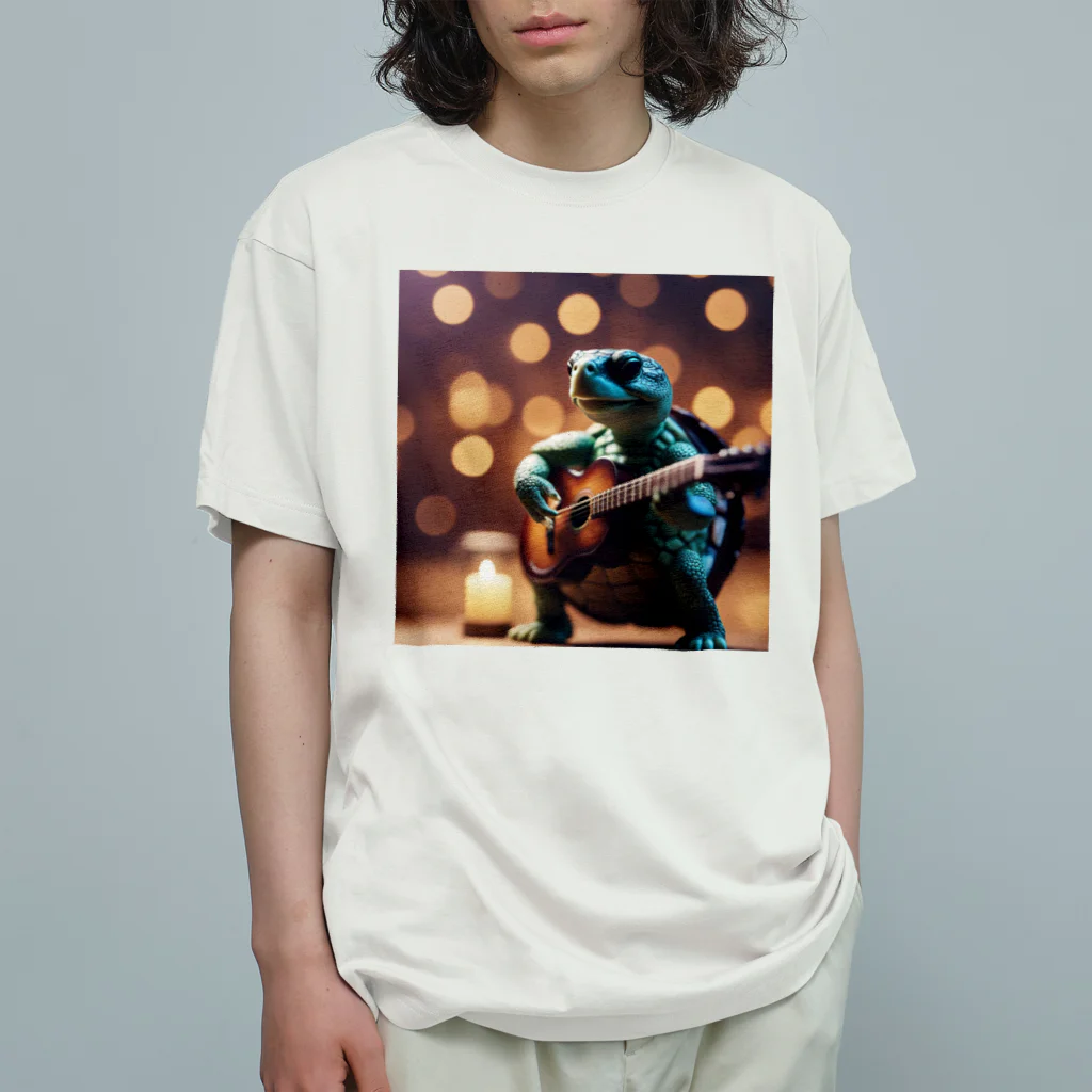 Mako Goodsのギター好きな亀たん Organic Cotton T-Shirt