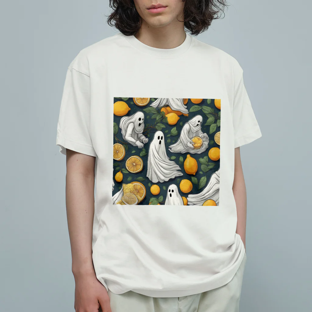 mothmanのレモンをあやす幽霊 オーガニックコットンTシャツ