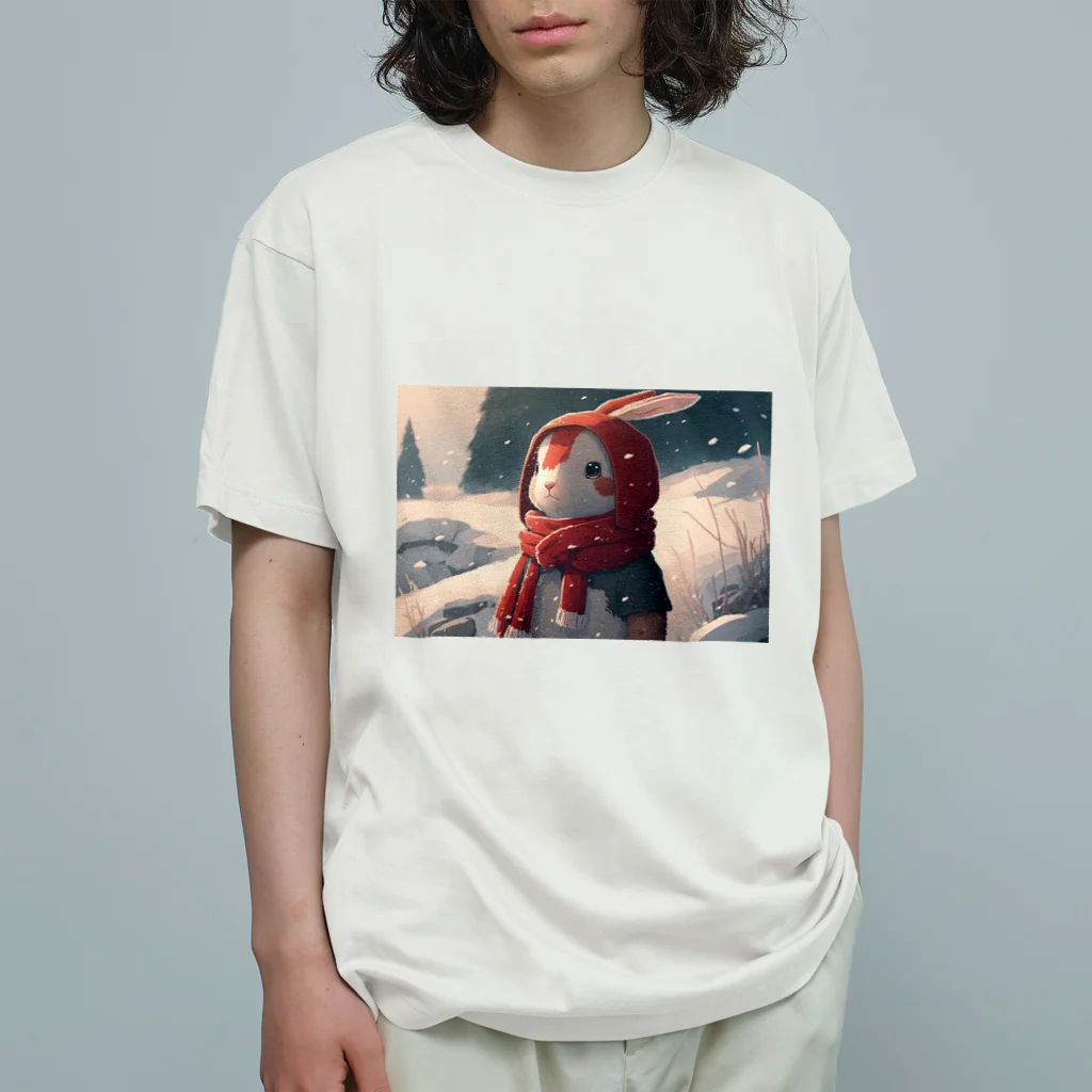 Soundの雪国のウサギ オーガニックコットンTシャツ