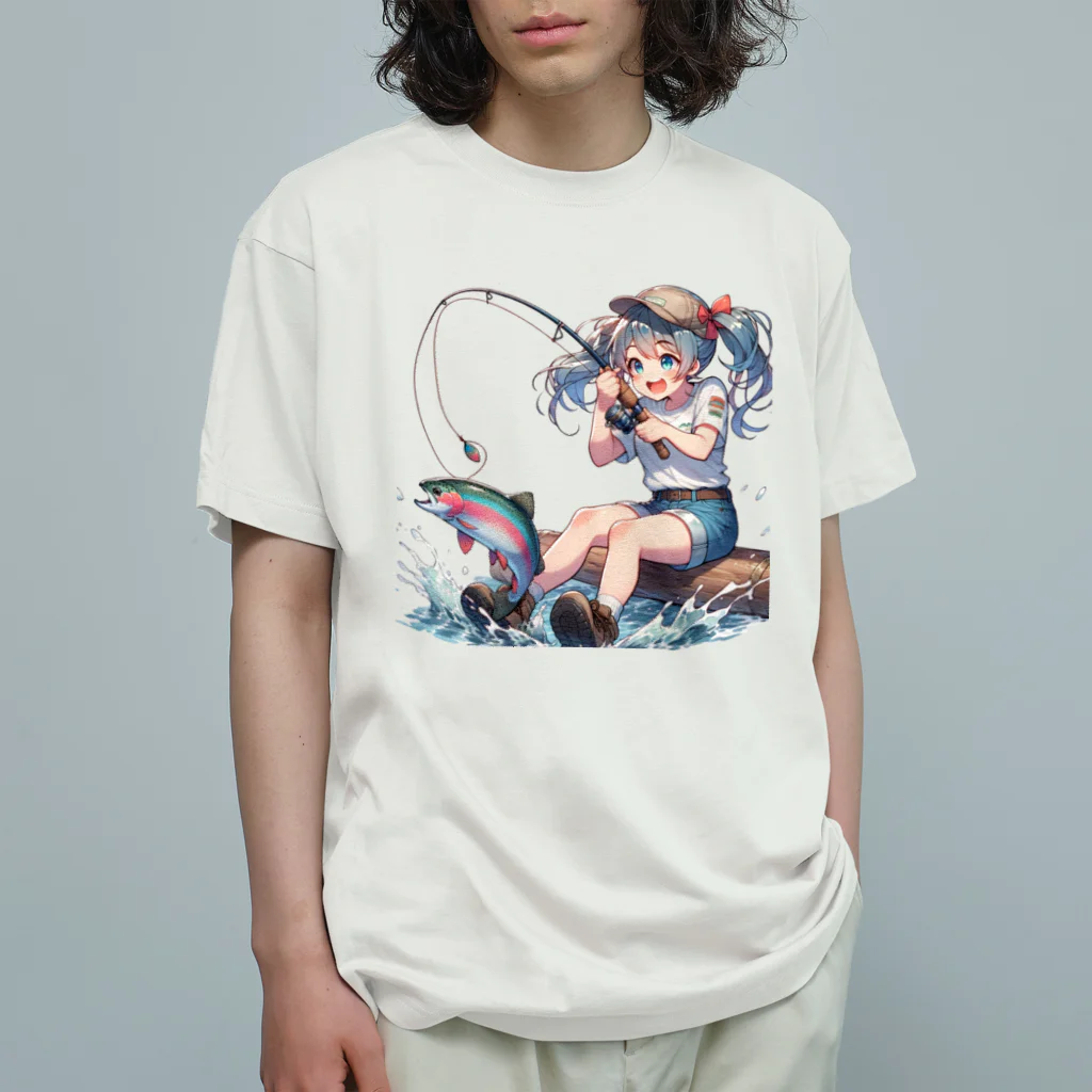 チェリモヤの釣り女子 ツリガール 01 オーガニックコットンTシャツ