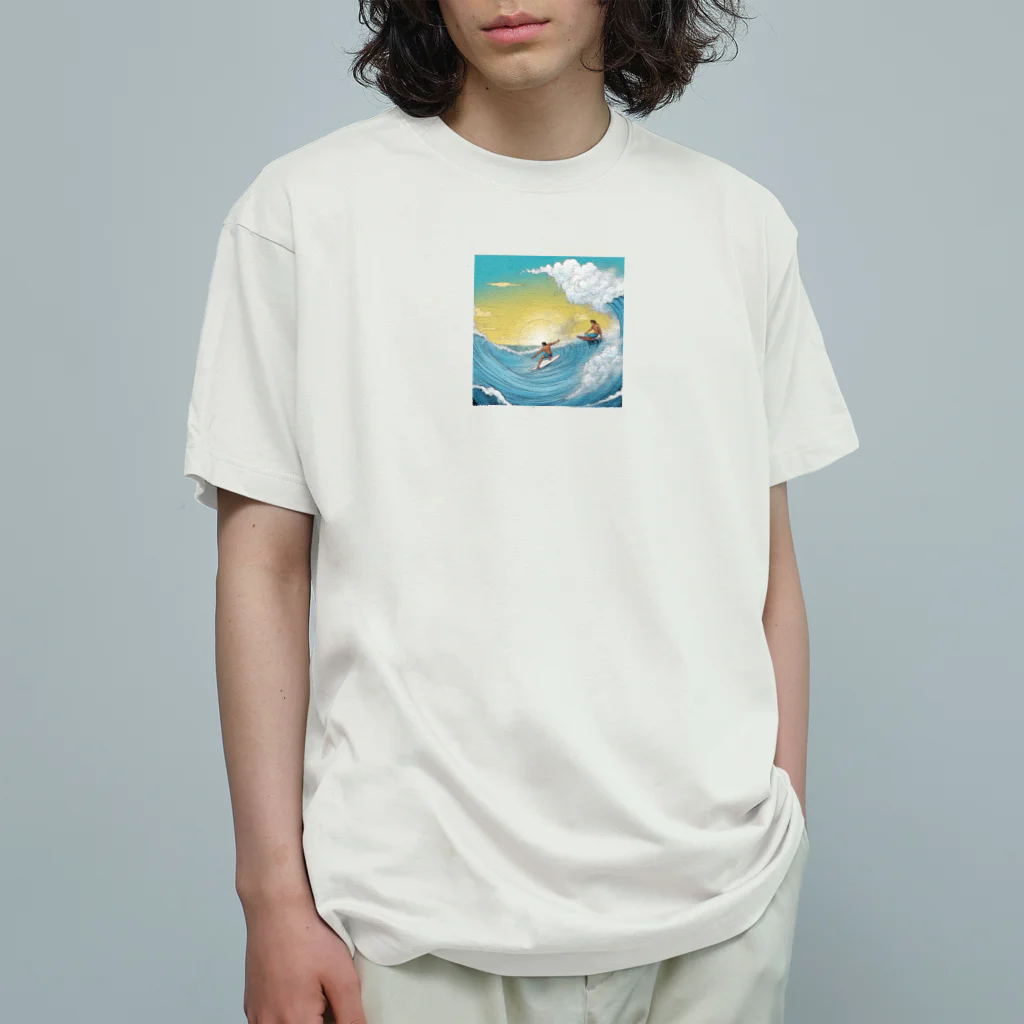 どうぶつやのハワイ　サーフィン オーガニックコットンTシャツ