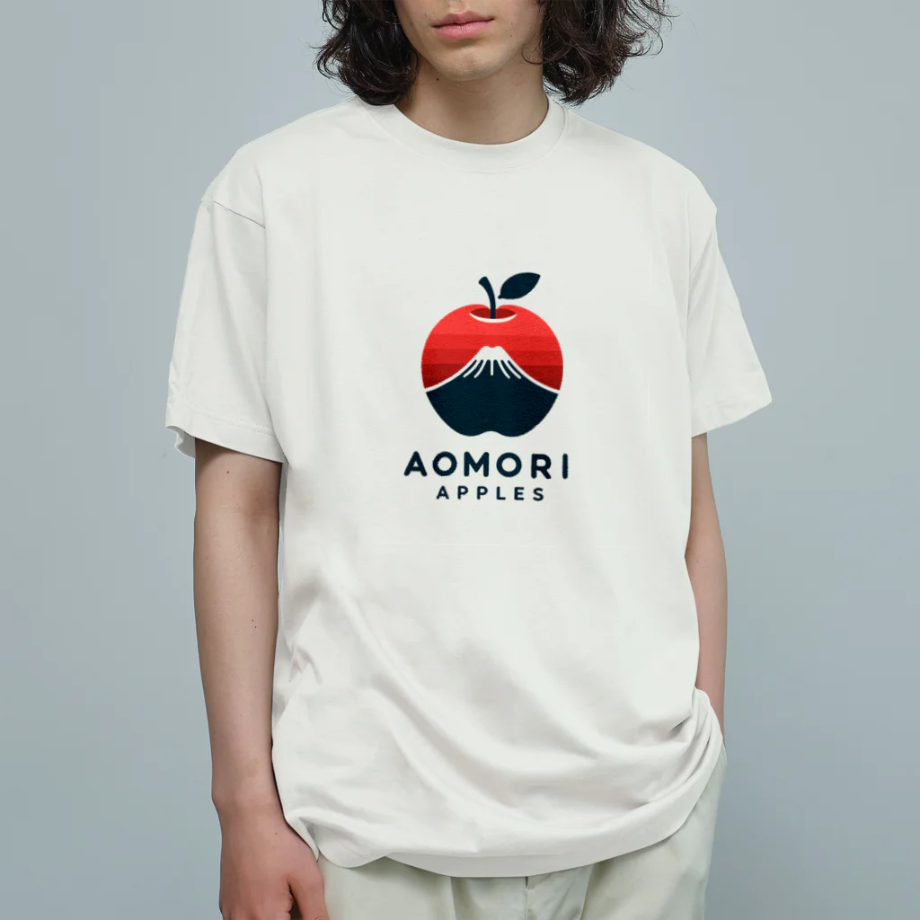 KUMACHOPのあおもりりんごと岩木山 オーガニックコットンTシャツ