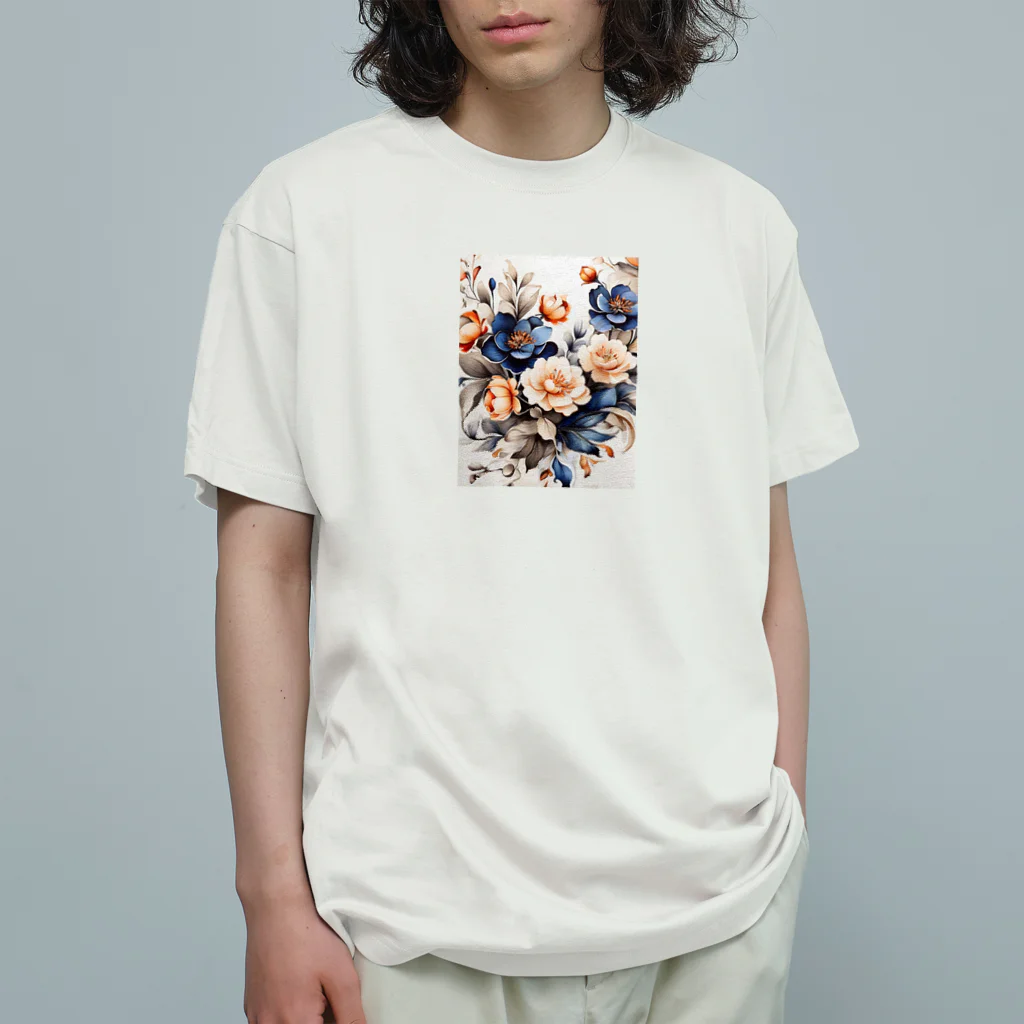 Lemon teaの花々・渋 オーガニックコットンTシャツ