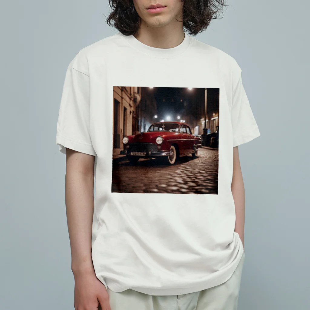 DISNのレトロな車 オーガニックコットンTシャツ