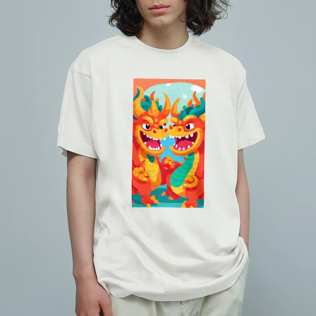 piyomingoの金運2倍✌️龍神くん オーガニックコットンTシャツ