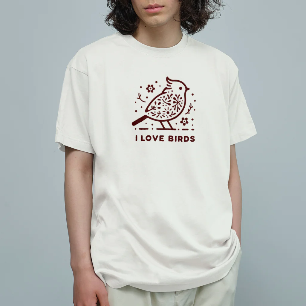 鳥さんと一緒の野山のカケス Organic Cotton T-Shirt