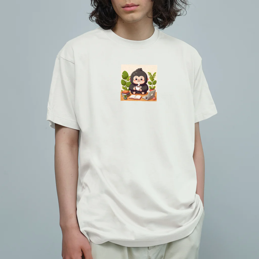 星パンダショップのほっこりコーヒーごりら君 Organic Cotton T-Shirt