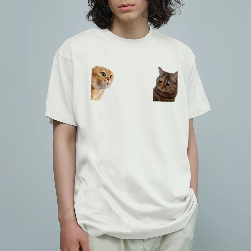 猫ミームグッズの叱られる猫と叱る猫 Organic Cotton T-Shirt