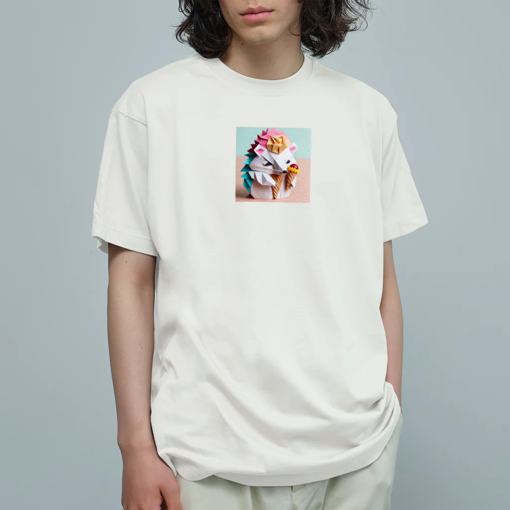 yumiceのice meets オリガミハリネズミ Organic Cotton T-Shirt