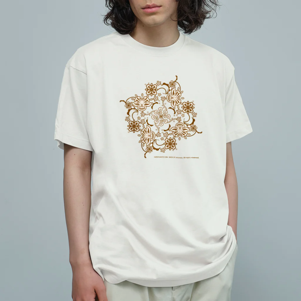 ファンシーTシャツ屋のゴールドフラワー Organic Cotton T-Shirt