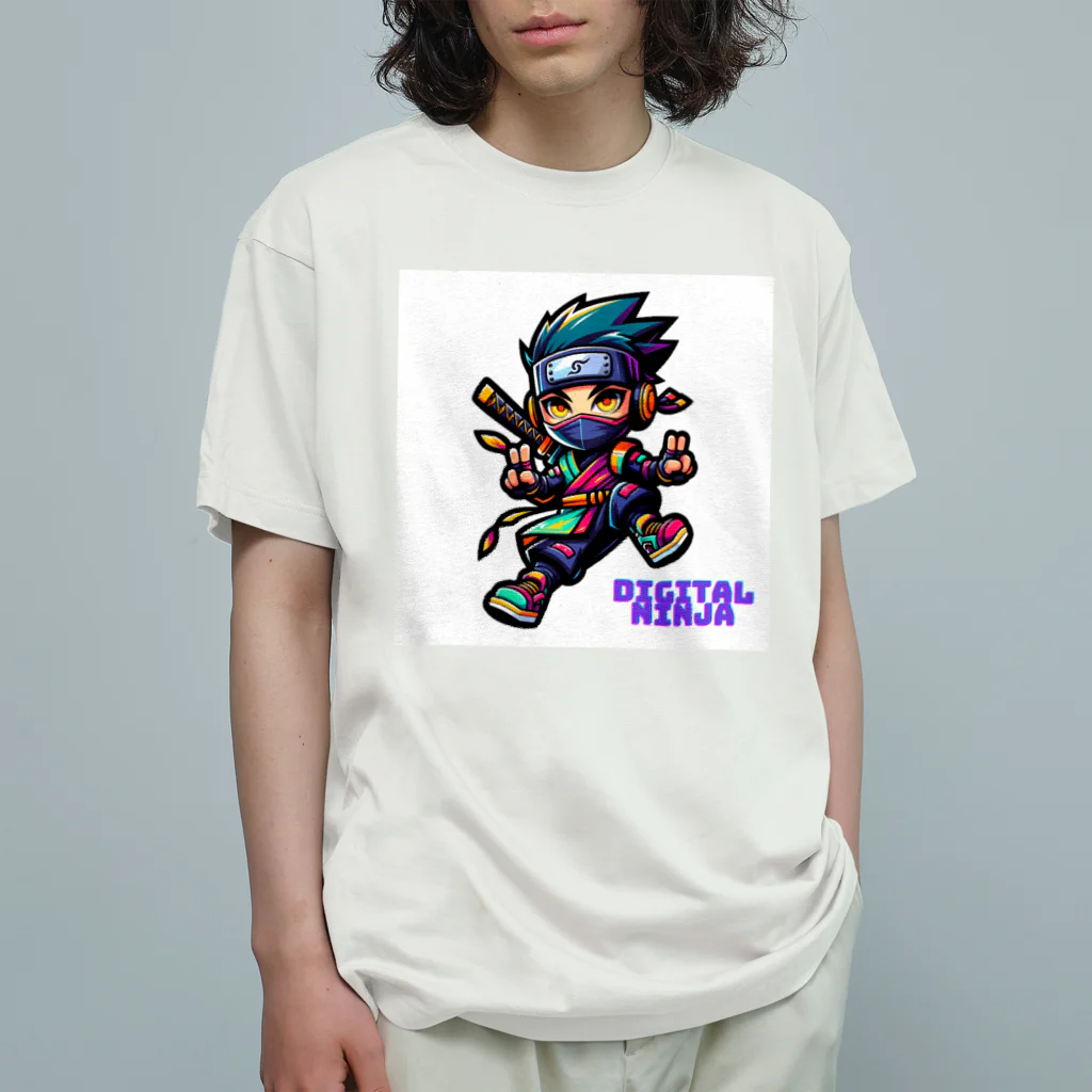 rsrsrsrsrの“Digital Ninja” ロゴ付き Organic Cotton T-Shirt