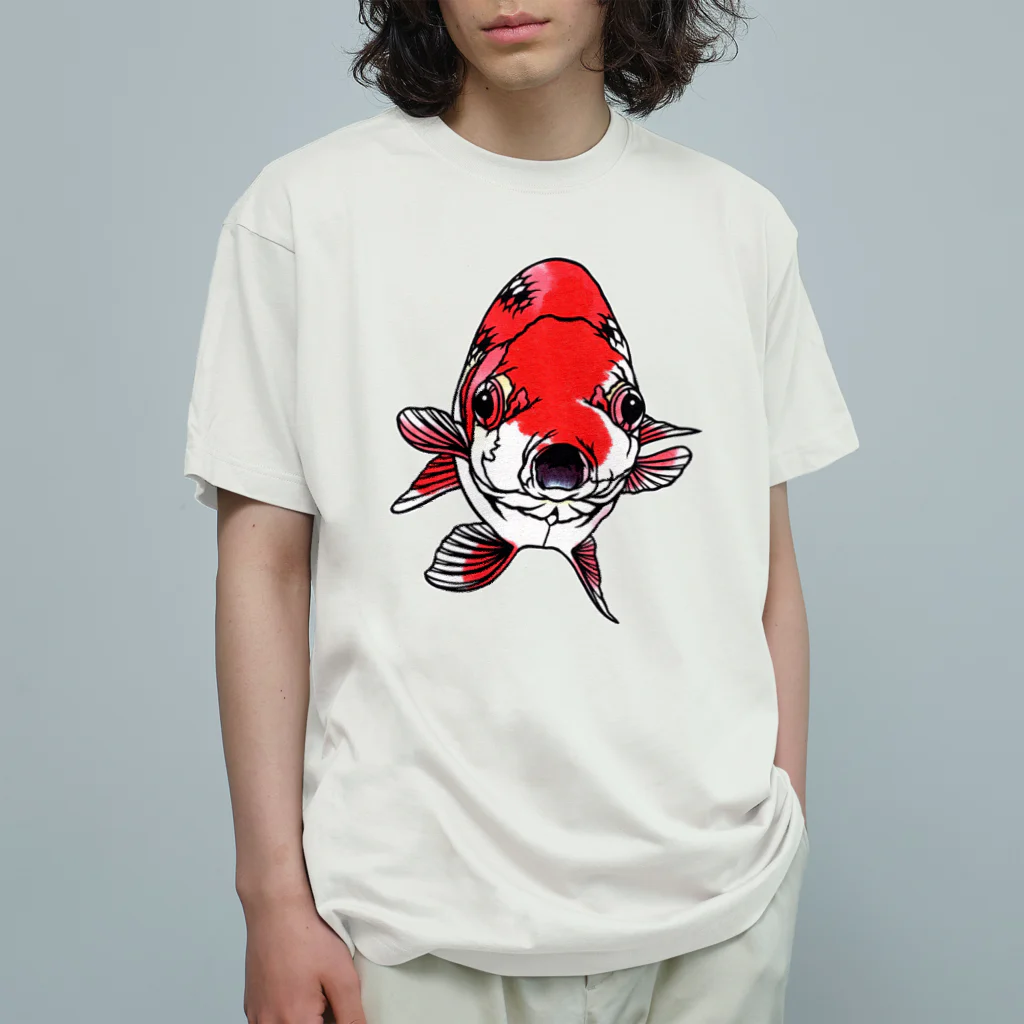 金魚切り絵 雅人-masato-のらんちゅう オーガニックコットンTシャツ