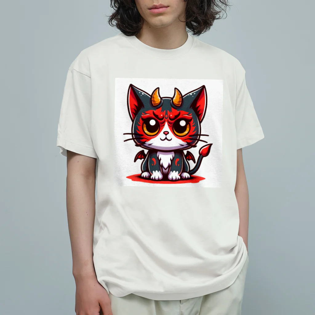 zuuu-の！結構強い悪魔にゃんこ！ オーガニックコットンTシャツ