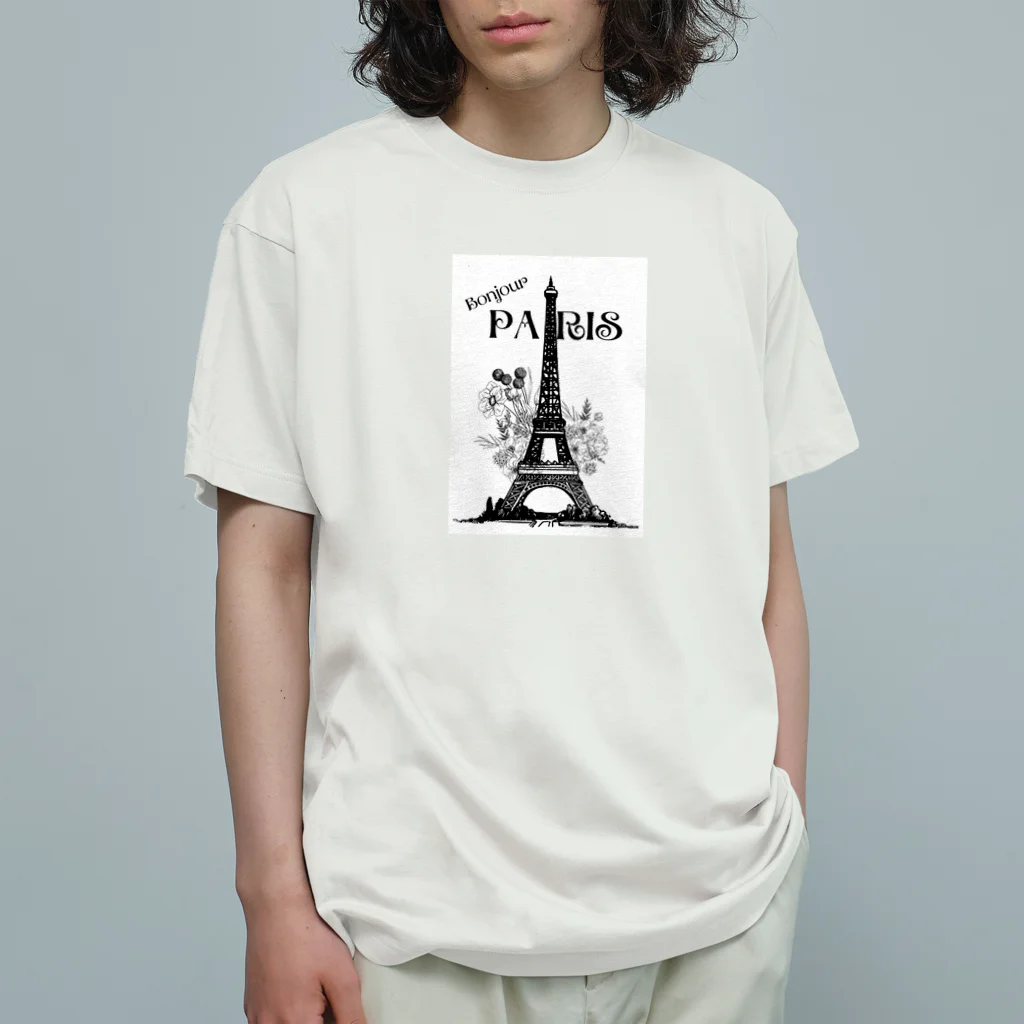 Mon cher amiのeiffel tower オーガニックコットンTシャツ