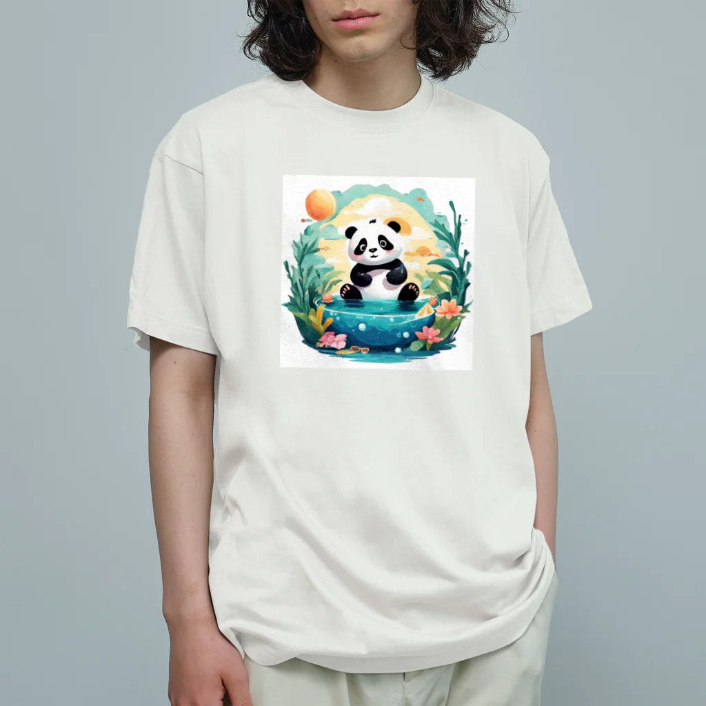 waterpandaの水辺のパンダ Organic Cotton T-Shirt