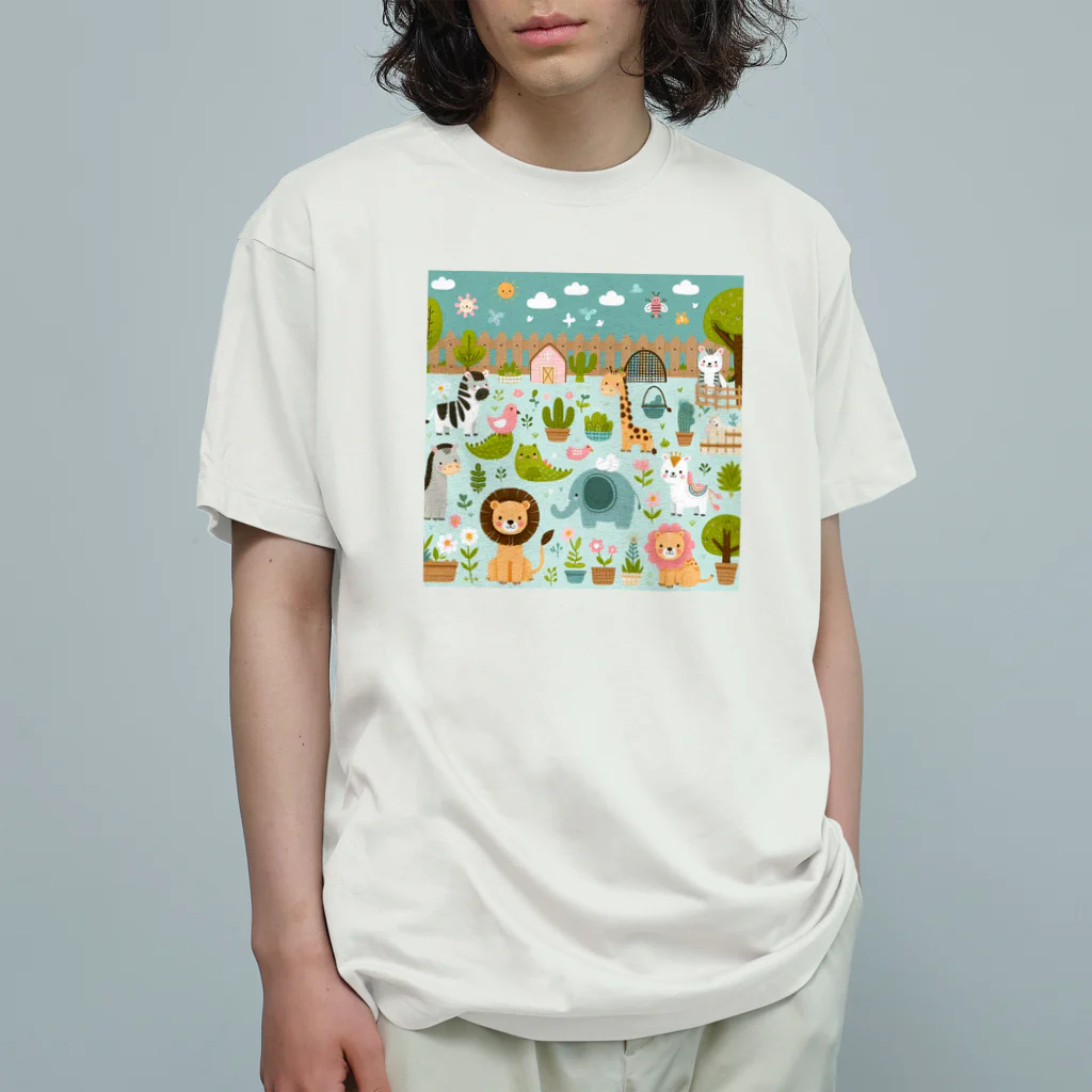 ニューライフマサラショップのワクワク動物園の愉快な仲間たち♪ Organic Cotton T-Shirt