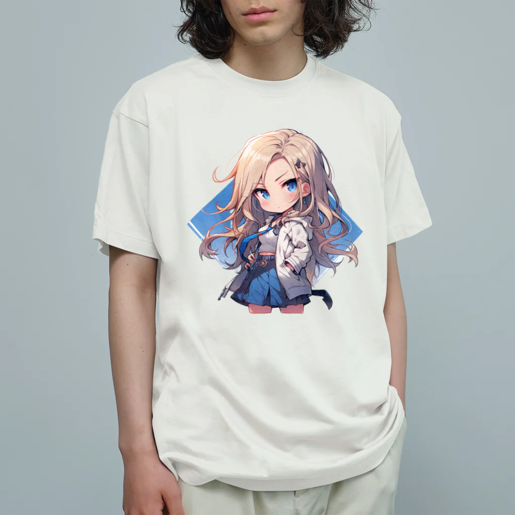 honoka_tの金髪ちびキャラ美少女 オーガニックコットンTシャツ