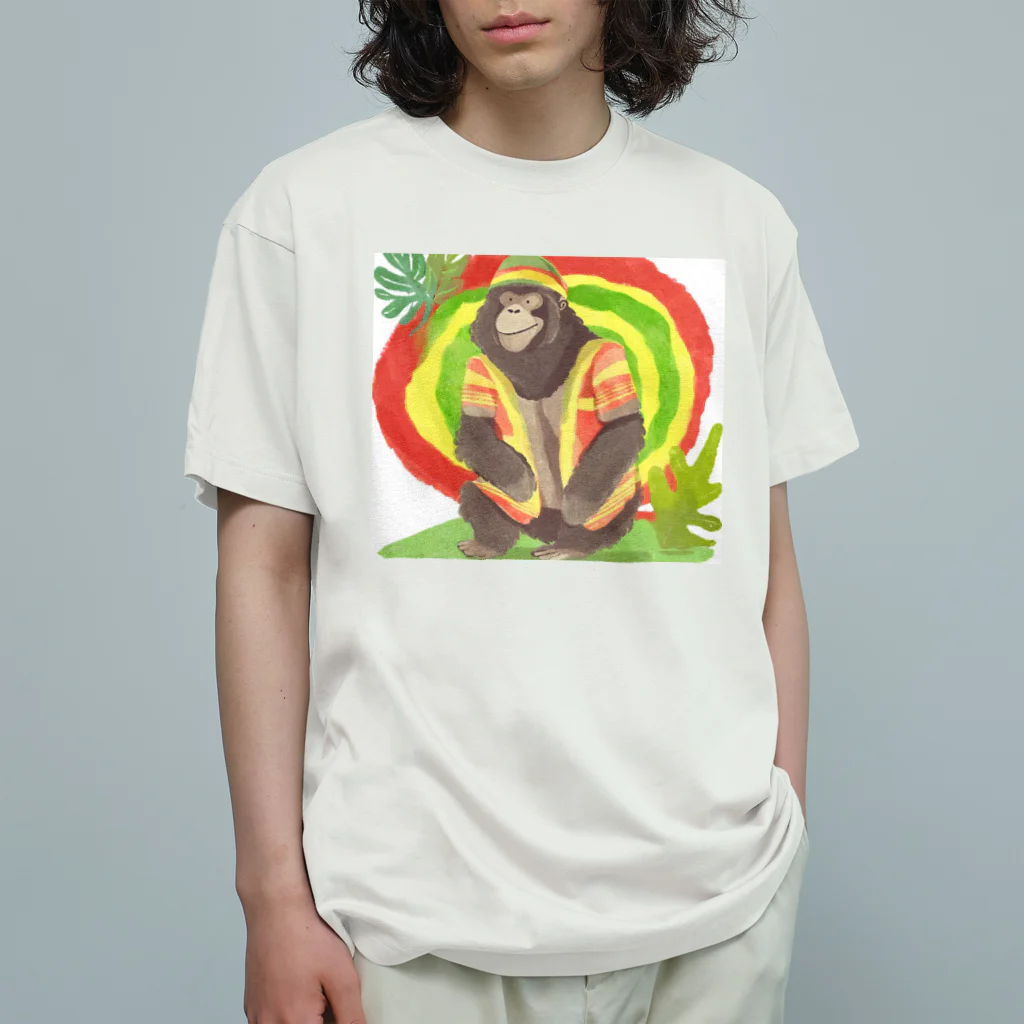 シークレットのレゲエっぽゴリラ オーガニックコットンTシャツ
