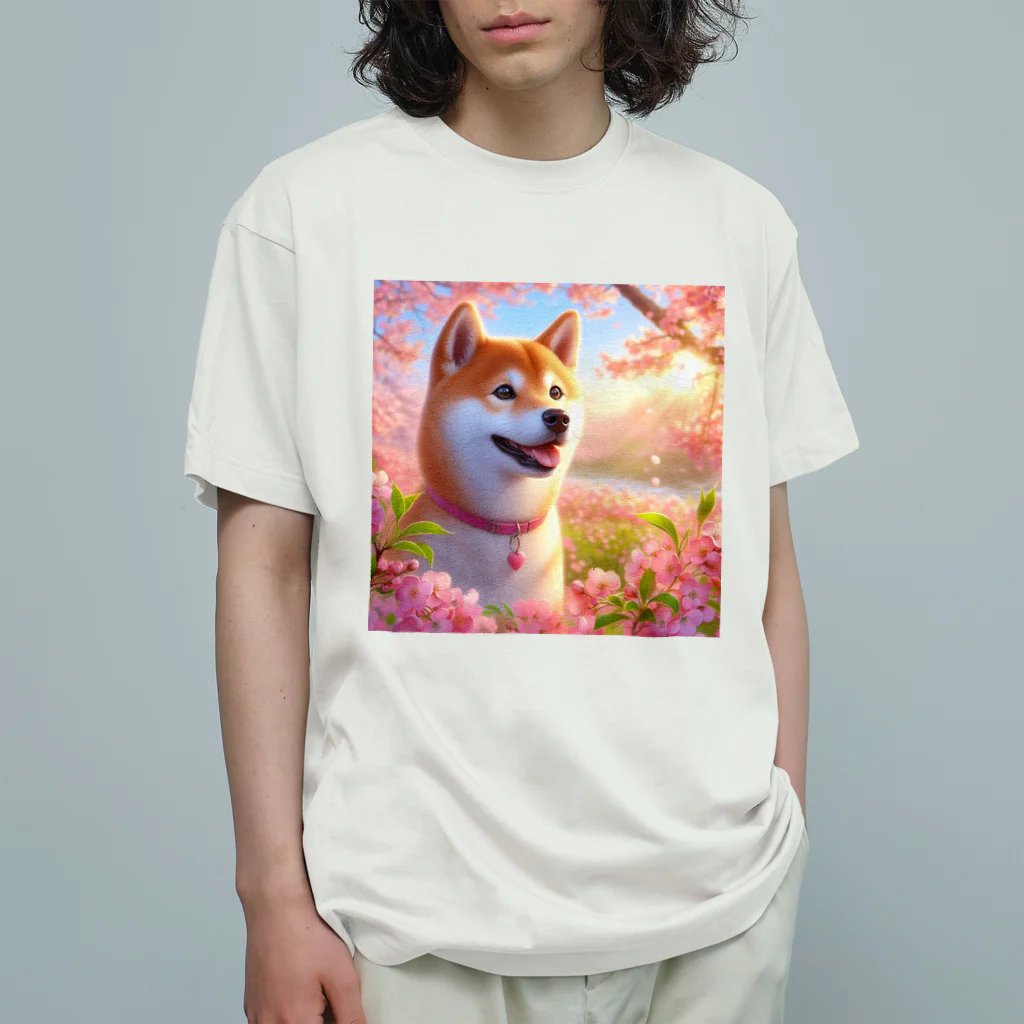 ANTARESの柴犬、春 オーガニックコットンTシャツ