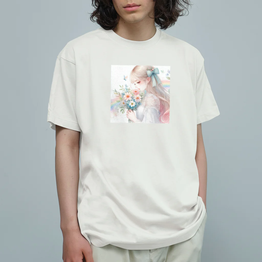 終わらない夢🌈のあなたを想う少女✨ オーガニックコットンTシャツ