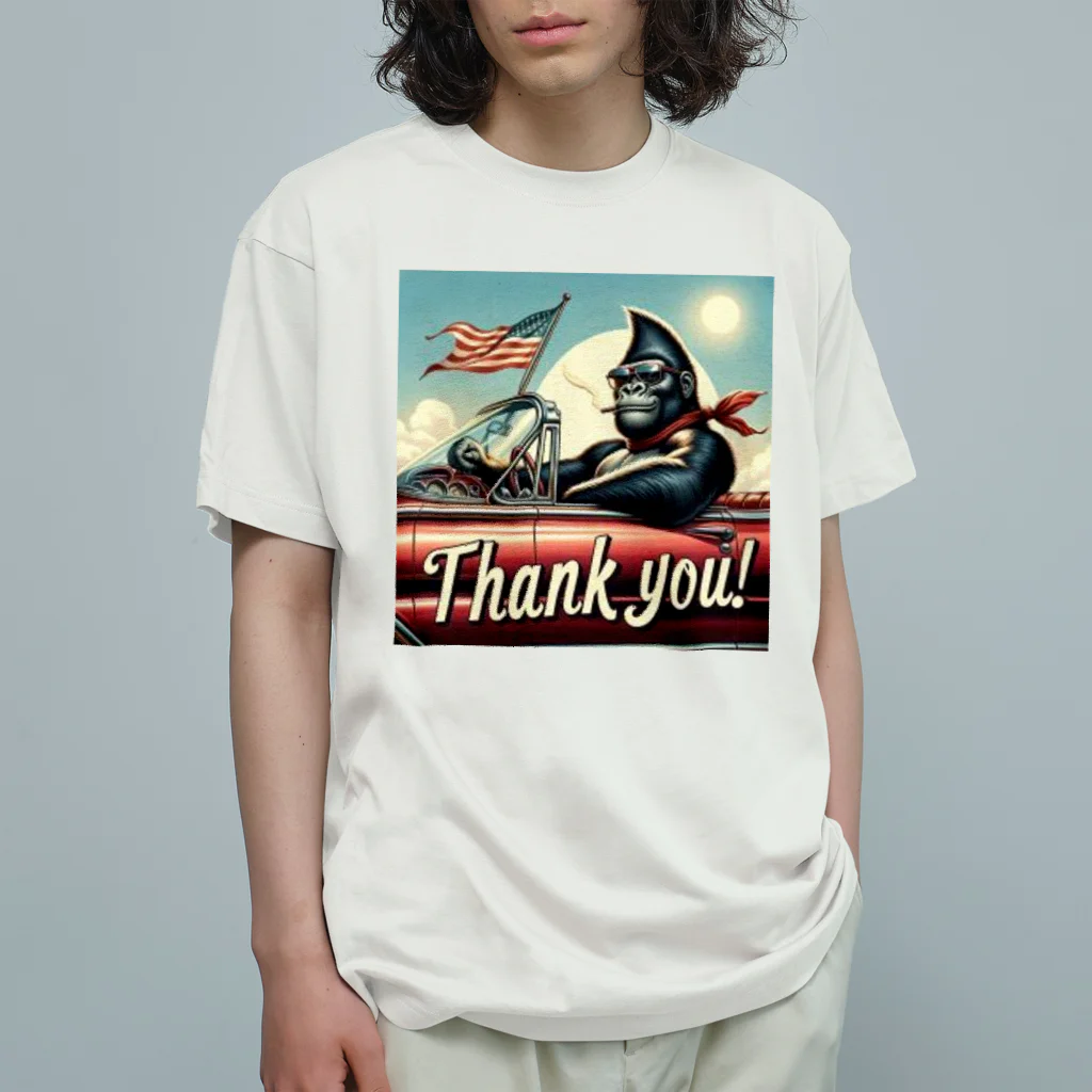 NAOKI_canonのゴリラのThank you！（赤い車①） Organic Cotton T-Shirt