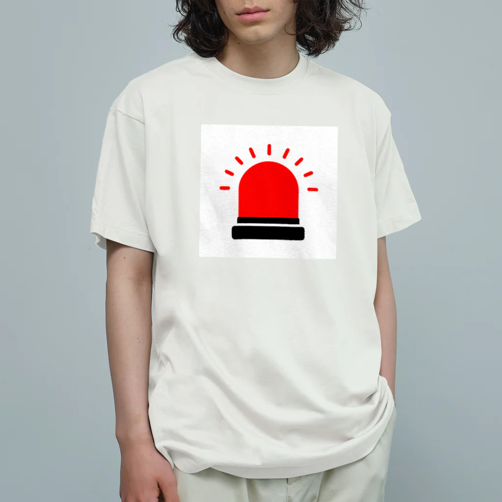 LAKIの赤色灯 オーガニックコットンTシャツ