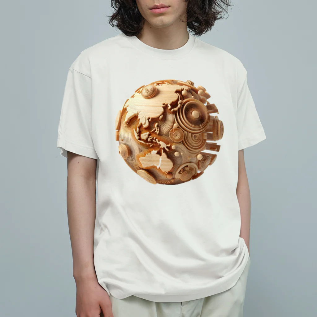 JUPITERの"Wooden Earth" Organic Cotton T-Shirt