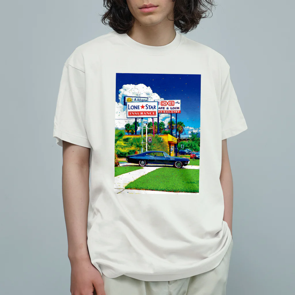 GALLERY misutawoのアメリカ テキサスのクラシックカー オーガニックコットンTシャツ