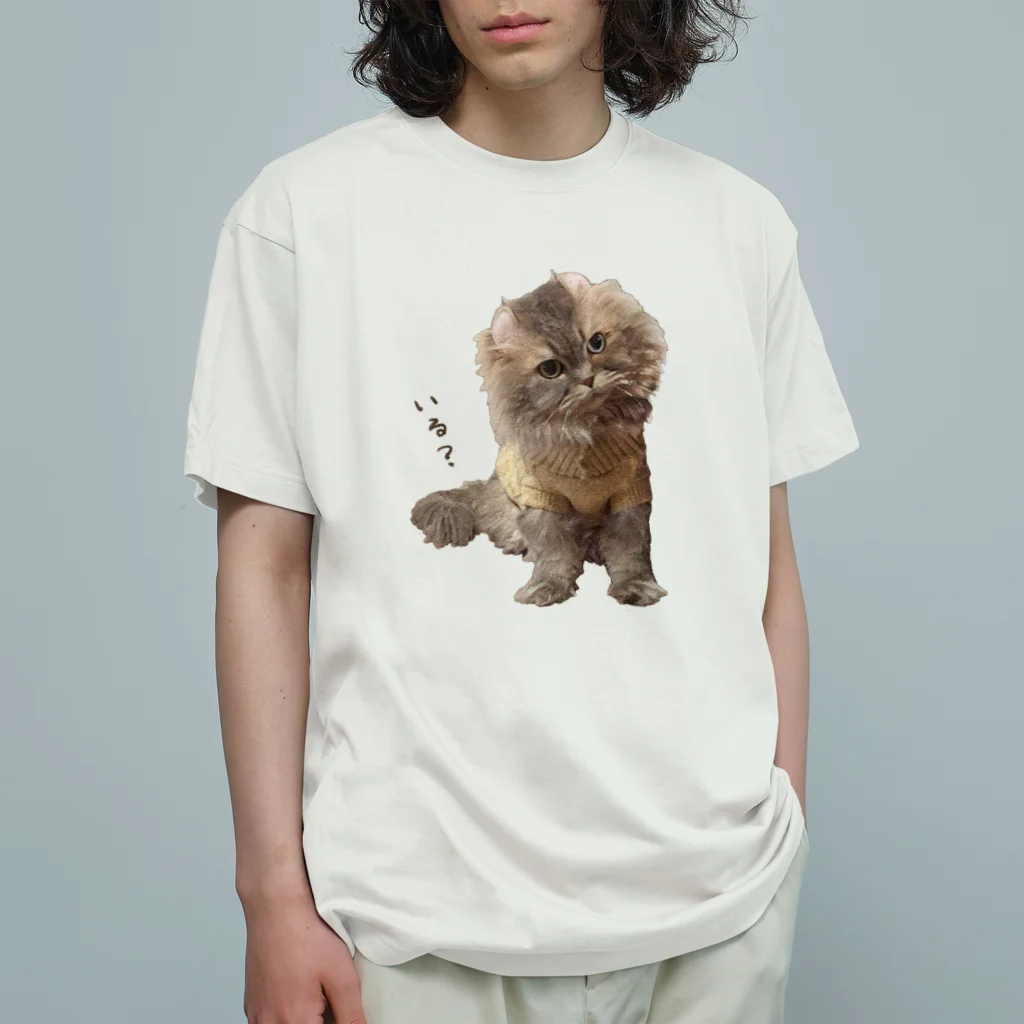hoimisoの不服そうなペシャンコ猫のあおたろ（ひらがなver.その2） Organic Cotton T-Shirt