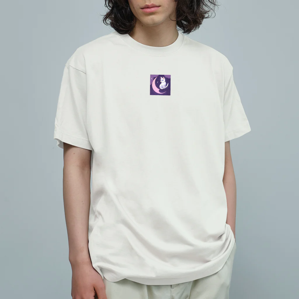 kotomi_hの三日月と白猫 Organic Cotton T-Shirt