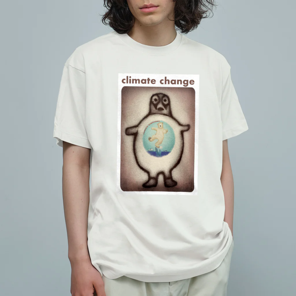 C O B I Tの気候変動に危機感を感じる北極のペンギン Organic Cotton T-Shirt