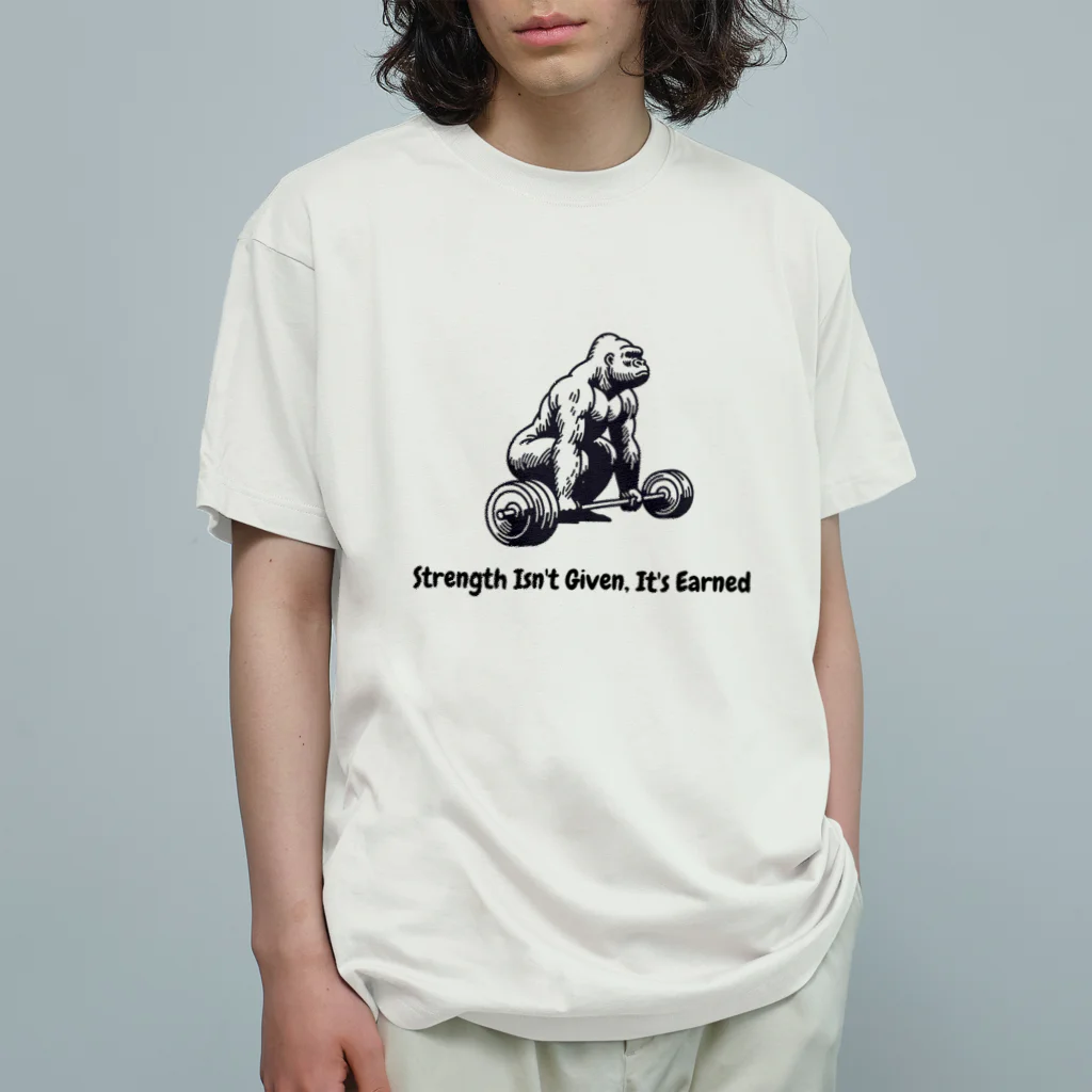 Clozettaの筋トレするゴリラ Organic Cotton T-Shirt