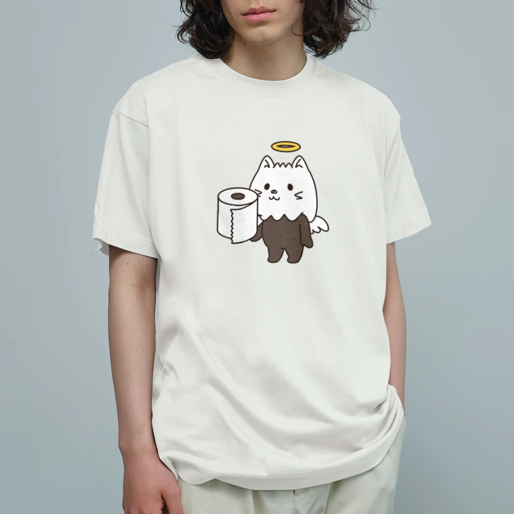 イラスト MONYAAT のねこかぶってるやつ　トイレットペーパー Organic Cotton T-Shirt