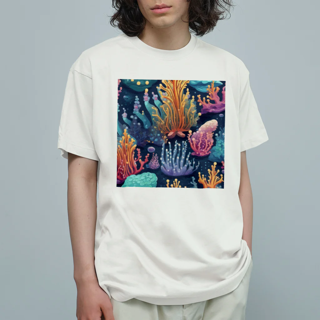 yuking0825の海を彩るコーラル Organic Cotton T-Shirt