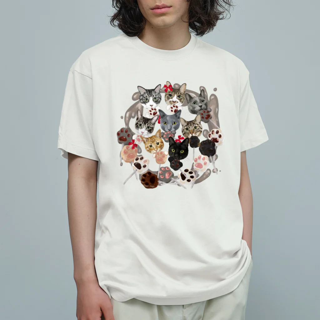 みきぞーん｜保護猫 ミッキー画伯と肉球とおともだちのmuchaguraainima オーガニックコットンTシャツ