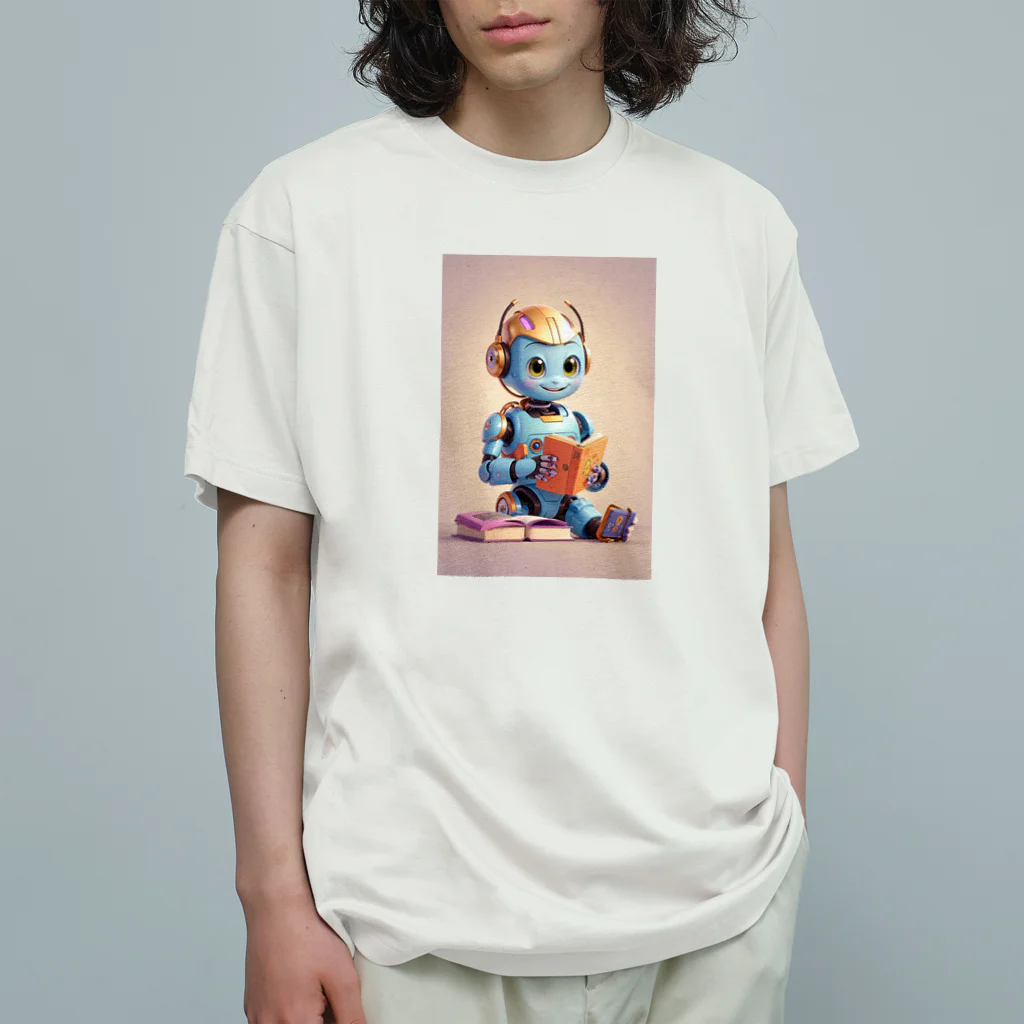 dorakiti0712のAI子どもロボット「リーディくん」 オーガニックコットンTシャツ