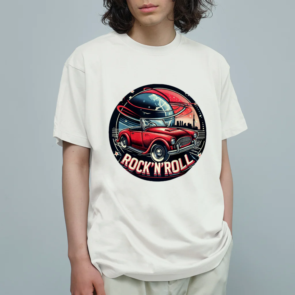 ロック堂のオープンカー オーガニックコットンTシャツ