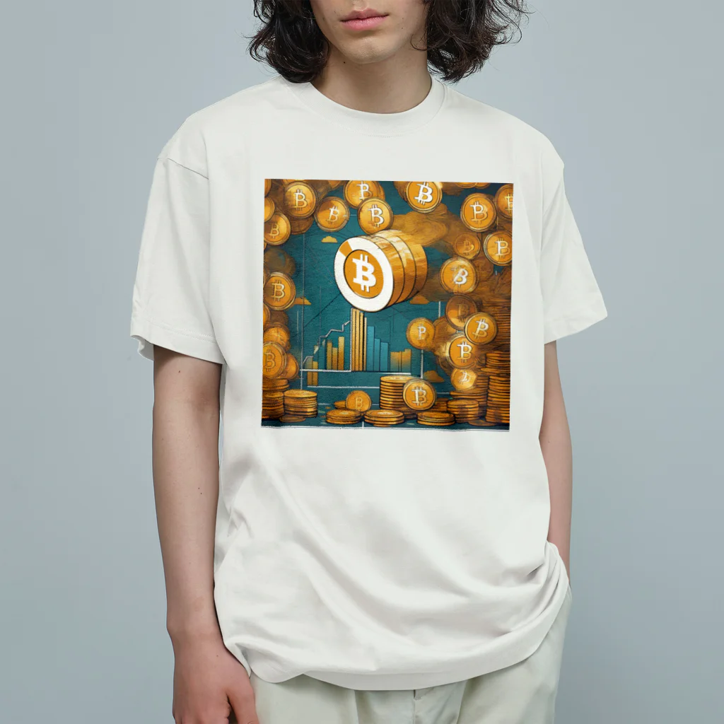 IsaRianのビットコイン+チャート オーガニックコットンTシャツ