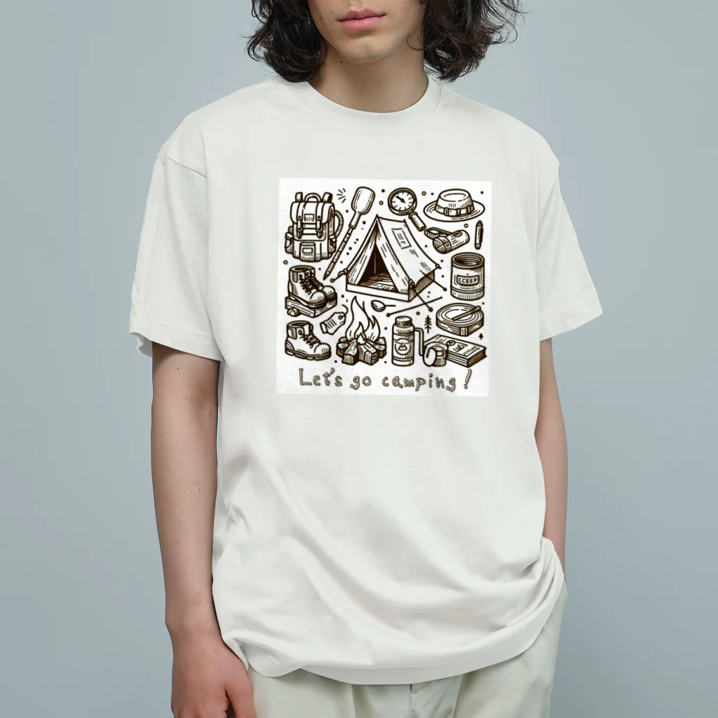 南国のキャンプに行こう！【Let's go camping!】 オーガニックコットンTシャツ